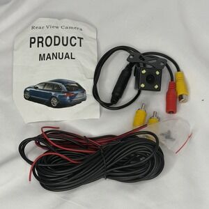 Universal Car Rear View Backup Camera 4 LED Night Vision RCA Wired Parking Kit